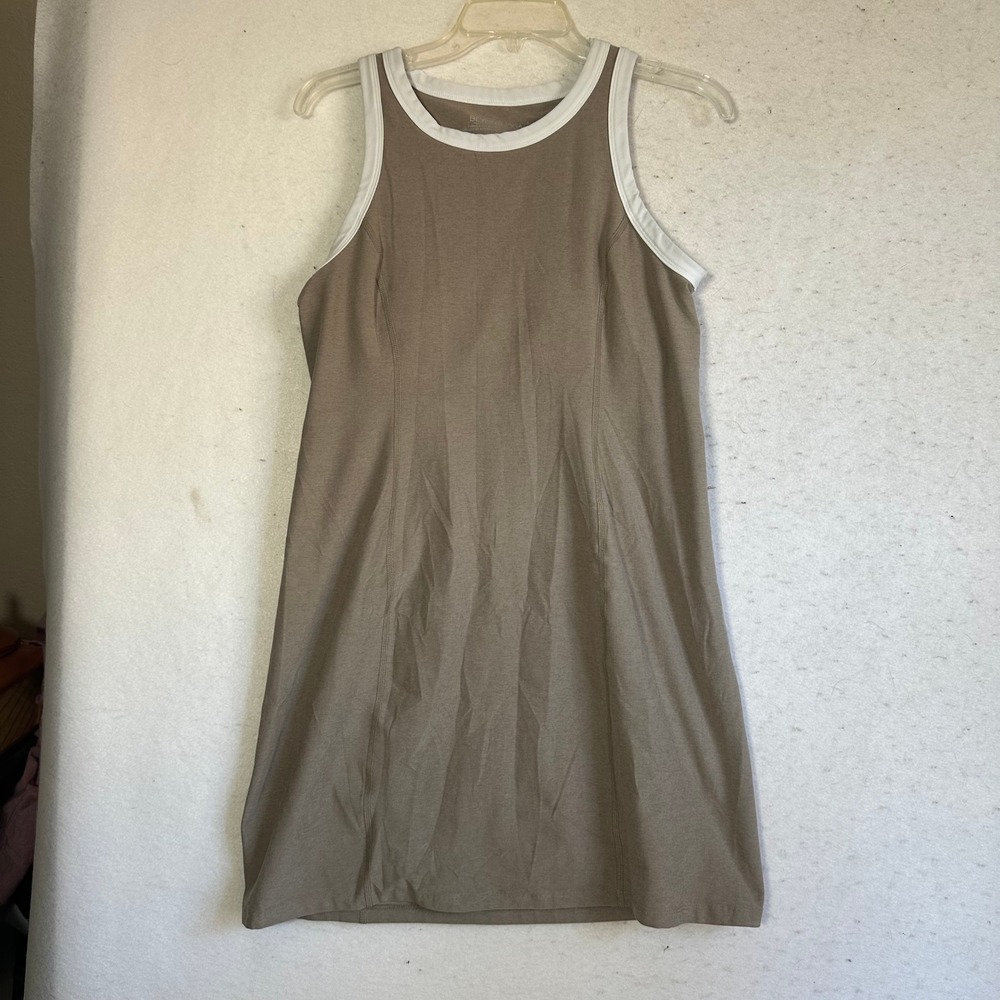 Beyond Yoga Womens Active Dress Tan White Trim Sleeveless Athletic Size Large